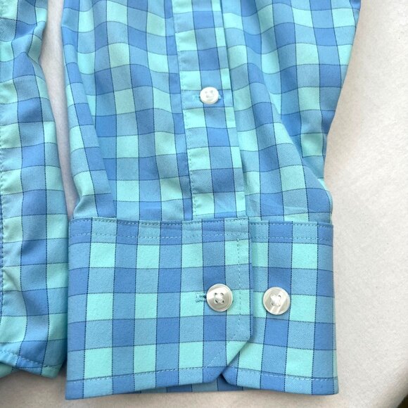 Bonobos Mens XXL Button-Up Long Sleeve Shirt Long Standard Fit Blue Green Plaid - Picture 5 of 11